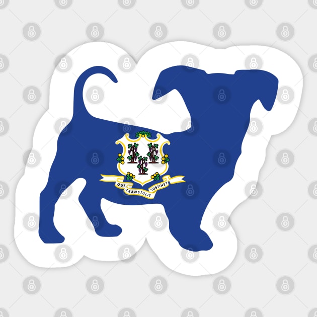 Chiweenie Dog Lover Connecticut Flag Sticker by ryanjaycruz